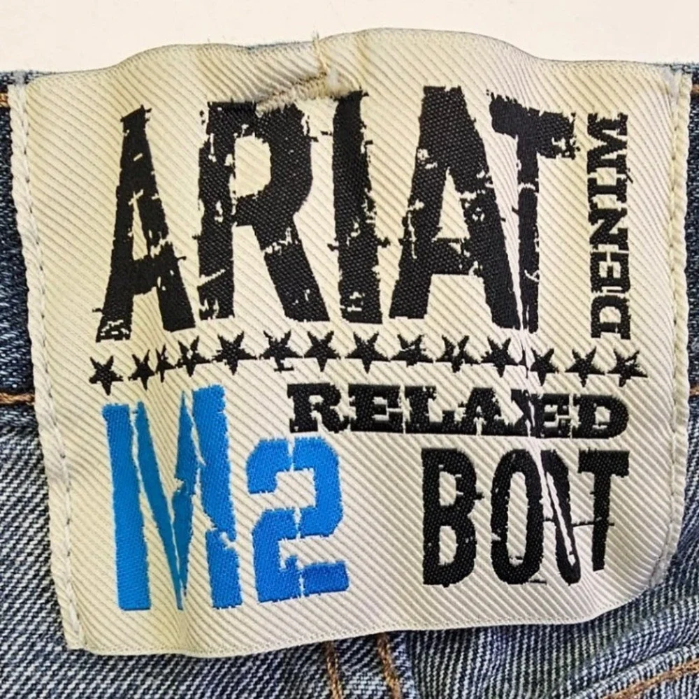 Ariat M2 Relaxed Boot Jeans Mens 40x34 Medium Wash Denim‎ Straight Leg - Picture 3 of 14